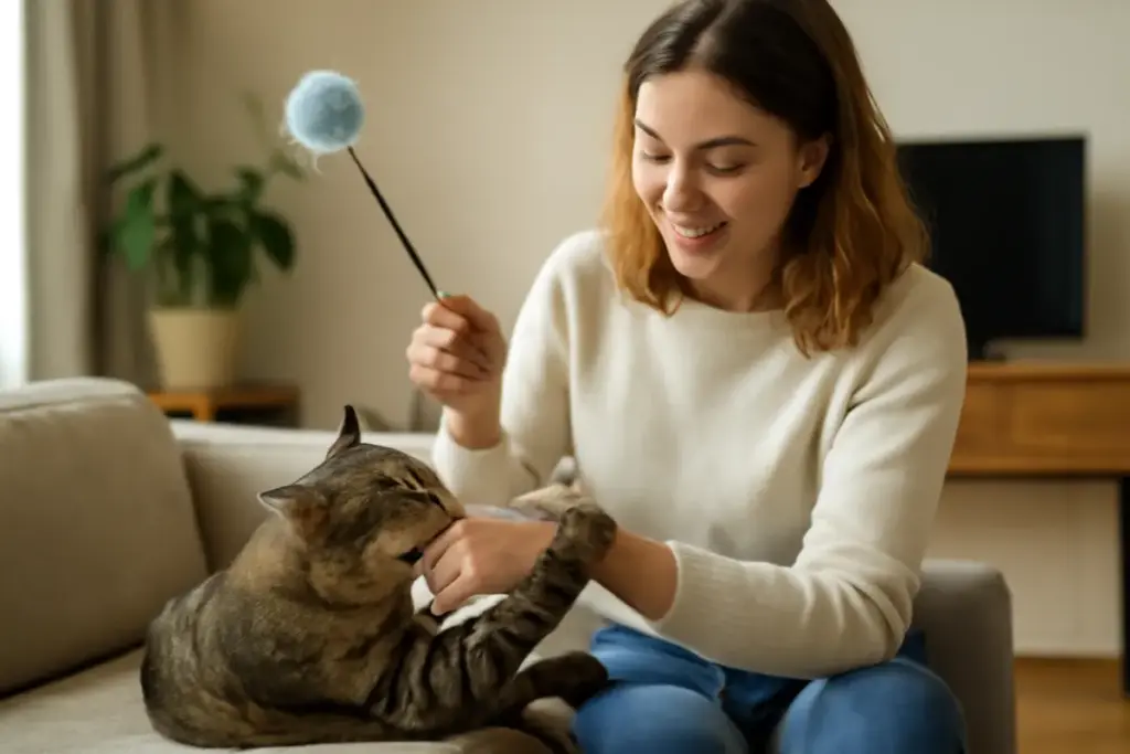 Gatto che morde durante il gioco: come trasformare la sua energia in interazione positiva