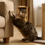 Gatto che graffia i mobili di casa: la strategia efficace che limita i danni senza sgridate